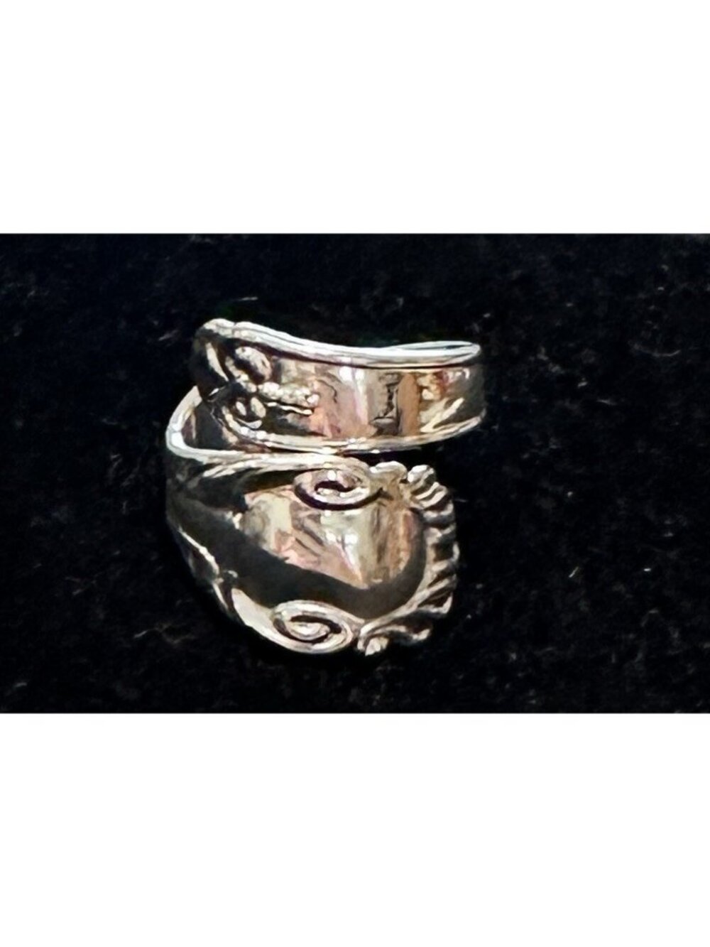 Premier Designs PD  adjustable Silver spoon Wrap Ring Size 6.5 Retro